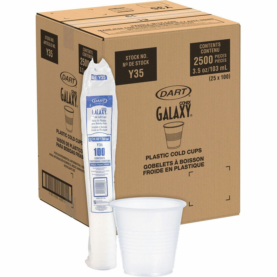 Solo Galaxy 3.5 oz Plastic Cold Cups - 3.50 fl oz - Translucent - Plastic, Polystyrene - Beverage, Cold Drink - 100 Bag - 25 / Carton