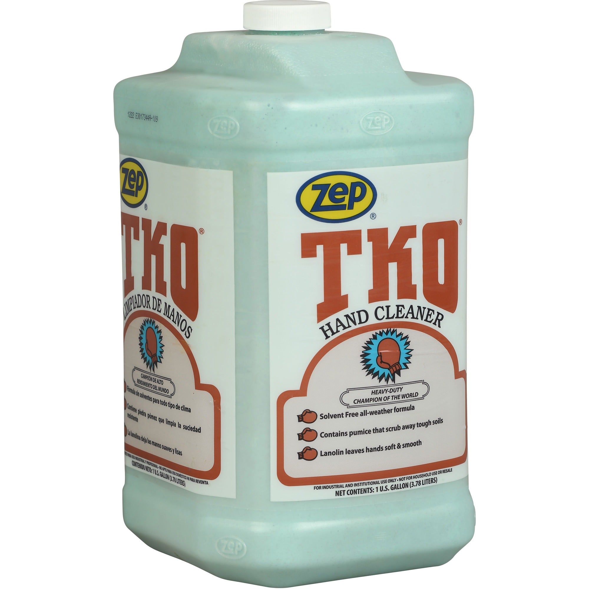 Zep TKO Hand Cleaner - Lemon Lime Scent - 1 gal - Dirt Remover, Grime Remover, Grease Remover - Hand - Blue, Opaque - Heavy Duty, Solvent-free, Non-flammable - 1 Each