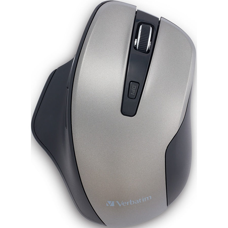 Verbatim Mouse - Blue LED/Optical - Wireless - Radio Frequency - 2.40 GHz - Graphite - USB - 1600 dpi - 6 Button(s) - 1 Each