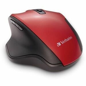 Verbatim Mouse - Blue LED/Optical - Wireless - Radio Frequency - 2.40 GHz - Red - USB - 1600 dpi - 6 Button(s) - 1 Each