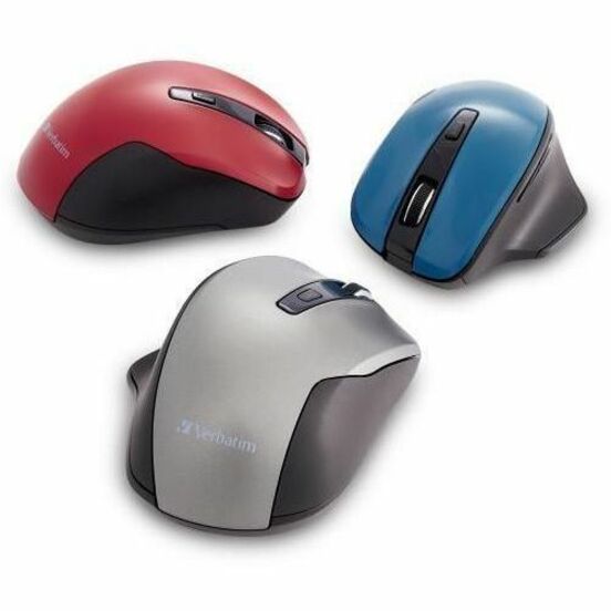 Verbatim Mouse - Blue LED/Optical - Wireless - Radio Frequency - 2.40 GHz - Red - USB - 1600 dpi - 6 Button(s) - 1 Each