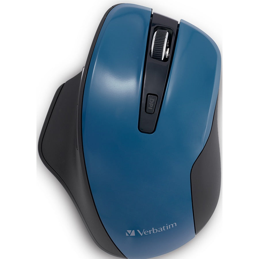 Verbatim Mouse - Blue LED/Optical - Wireless - Radio Frequency - 2.40 GHz - Dark Teal - USB - 1600 dpi - 6 Button(s) - 1 Each