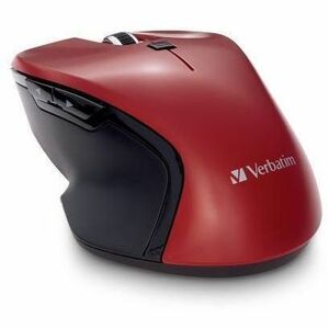 Verbatim Mouse - Blue LED/Optical - Wireless - Radio Frequency - 2.40 GHz - Red - USB Type C - 1600 dpi - 6 Button(s) - 1 Each