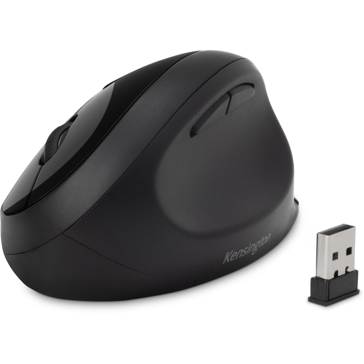 Kensington Pro Fit Ergo Wireless Mouse - Wireless - Bluetooth/Radio Frequency - 2.40 GHz - Black - USB - 1600 dpi - 5 Button(s) - 1 Each