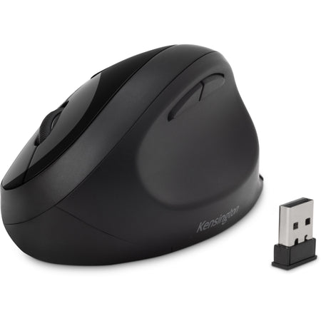 Kensington Pro Fit Ergo Wireless Mouse - Wireless - Bluetooth/Radio Frequency - 2.40 GHz - Black - USB - 1600 dpi - 5 Button(s) - 1 Each