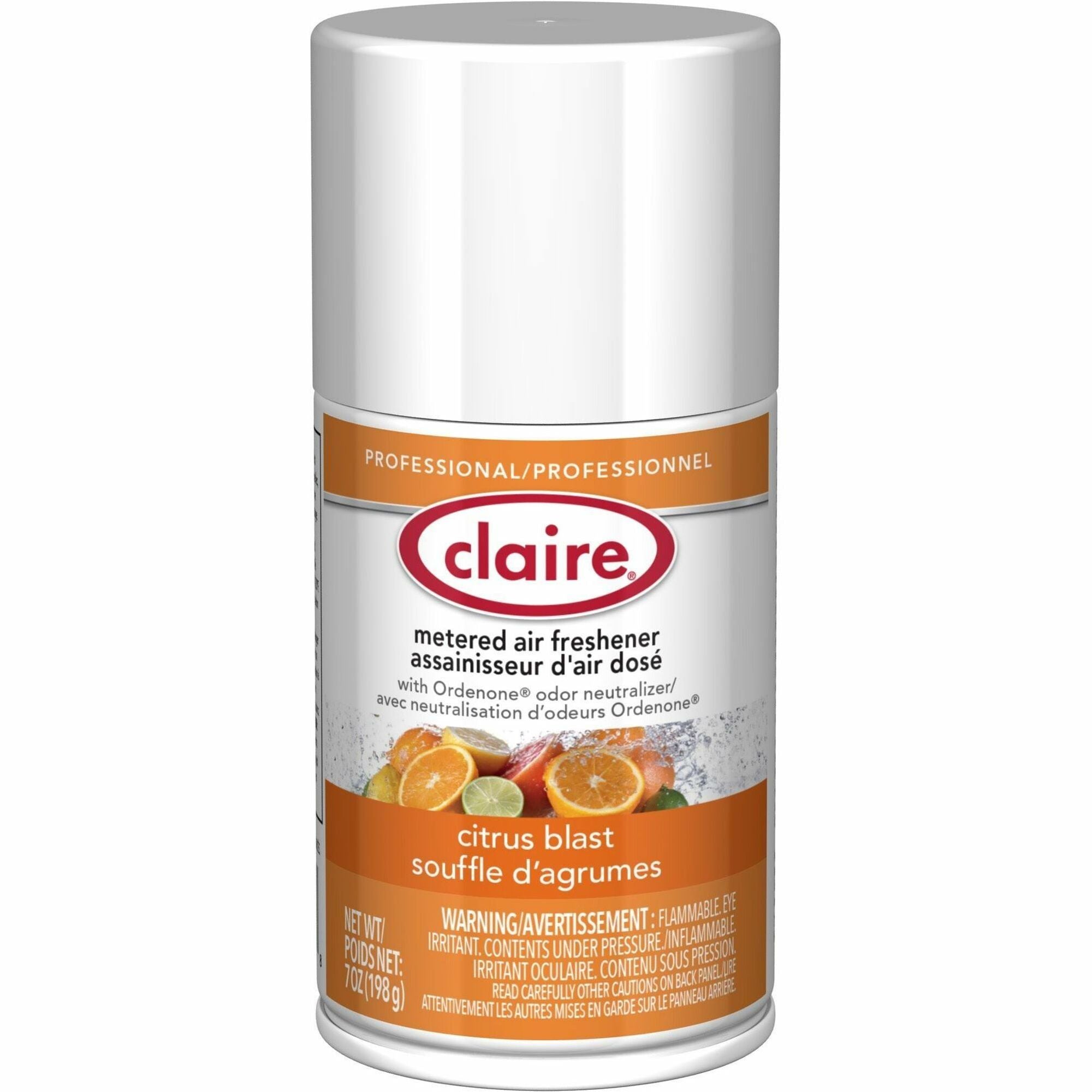Claire Citrus Blast Metered Aerosol - Aerosol - 330 Sq. ft. - 10 fl oz (0.3 quart) - Citrus Blast - 30 Day - 1 Each