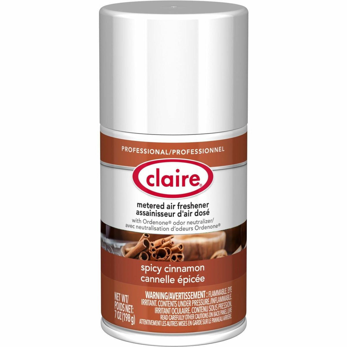 Claire Spicy Cinnamon Metered Air Freshener - Aerosol - 330 Sq. ft. - 10 fl oz (0.3 quart) - Spicy Cinnamon - 30 Day - 1 Each