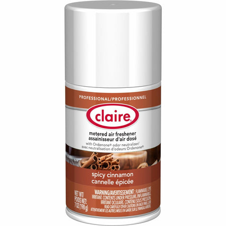 Claire Spicy Cinnamon Metered Air Freshener - Aerosol - 330 Sq. ft. - 10 fl oz (0.3 quart) - Spicy Cinnamon - 30 Day - 1 Each