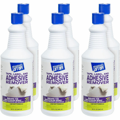 MÔøΩtsenbÔøΩcker's Lift Off Tape/Label Adhesive Remover - 1 quart - For Tape Adhesive, Label Adhesive, Grease, Oil Gum, Tar, Spray Adhesive, Sticker Adhesive, Chewing Gum, Wax, Glue, Residue Remover - White - 6 / Carton