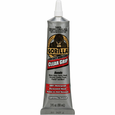 Gorilla Clear Grip Contact Adhesive - 3 fl oz - Clear - 1 Each