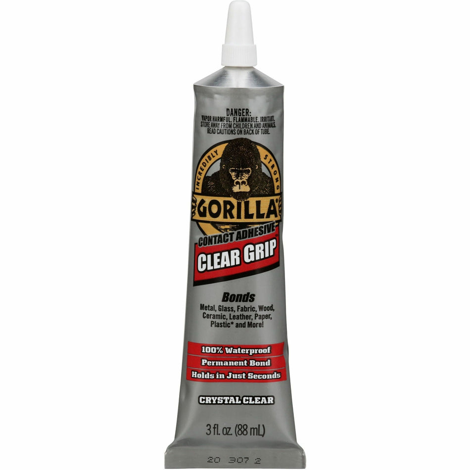 Gorilla Clear Grip Contact Adhesive - 3 fl oz - Clear - 1 Each