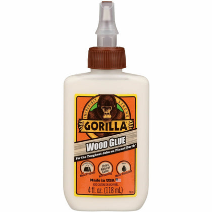 Gorilla Wood Glue: 4 oz Off White - Strong Bond for Woodworking - All-Purpose Glue
