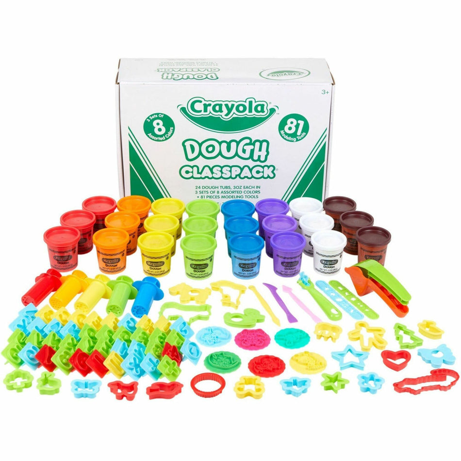 Crayola 8-Color Dough Classpack with Modeling Tools - Modeling, Fun and Learning - Recommended For 2 Year - Assorted - 24 / Box