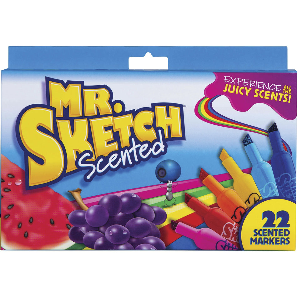 Mr. Sketch Scented Markers - Chisel Marker Point - Assorted Ink - 22 / Pack
