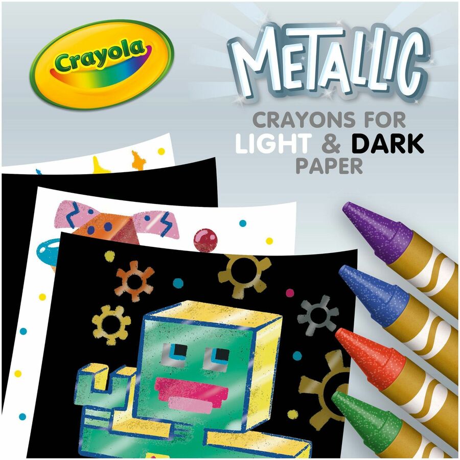 Crayola Metallic Crayons - 1.1" Length - Metallic - 24 / Pack