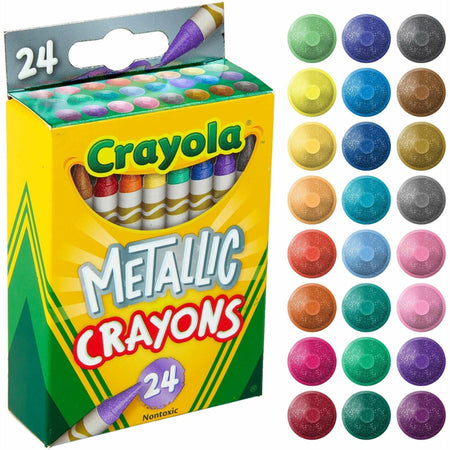 Crayola Metallic Crayons - 1.1" Length - Metallic - 24 / Pack