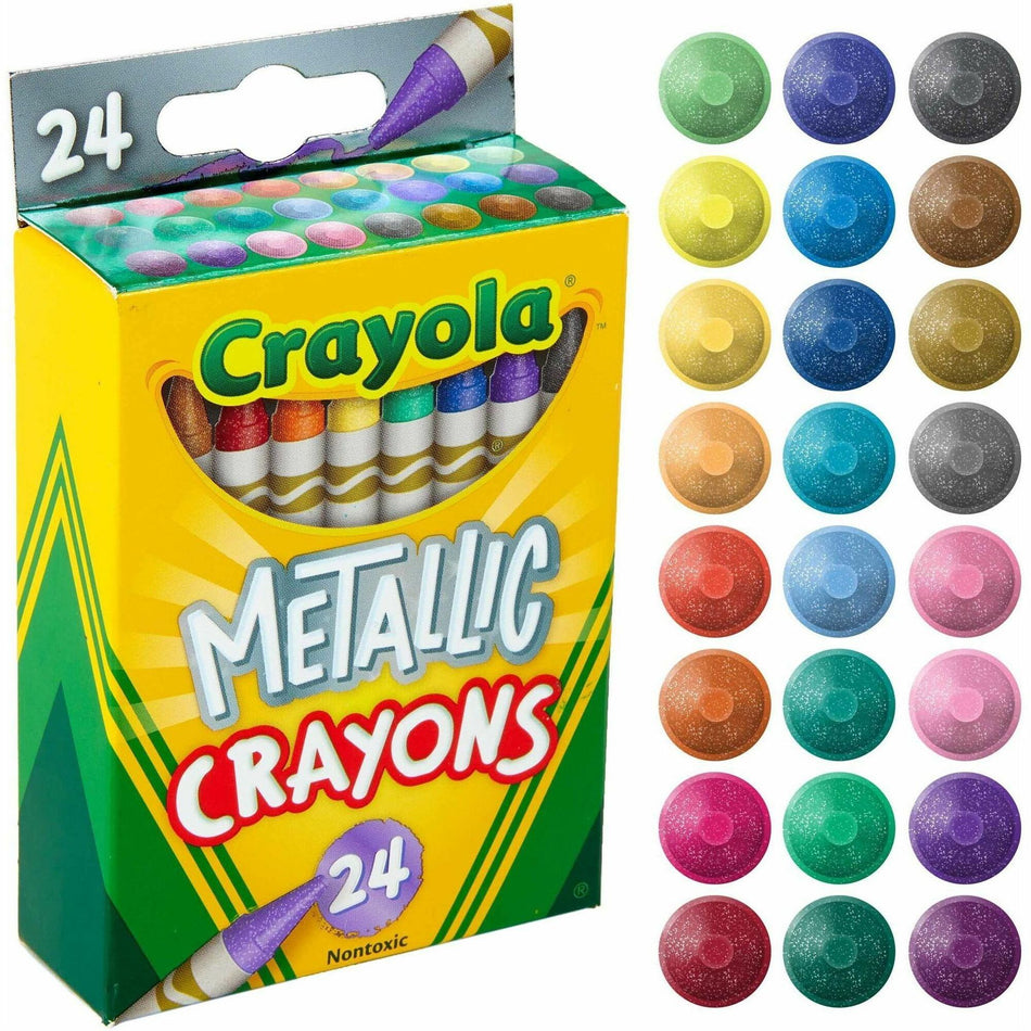 Crayola Metallic Crayons - 1.1" Length - Metallic - 24 / Pack