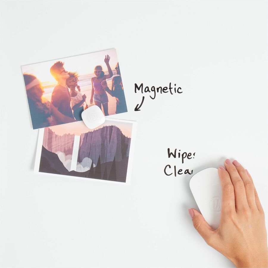 U Brands Magnetic Dry-Erase Board - 36" (3 ft) Width x 36" (3 ft) Height - White Painted Steel Surface - Black Wood Frame - Square - Horizontal/Vertical - Magnetic - 1 Each