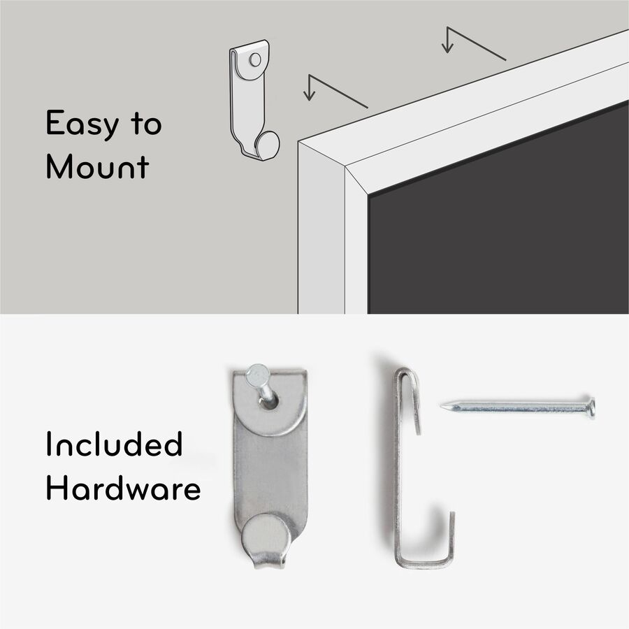 U Brands Magnetic Dry-Erase Board - 36" (3 ft) Width x 36" (3 ft) Height - White Painted Steel Surface - Black Wood Frame - Square - Horizontal/Vertical - Magnetic - 1 Each