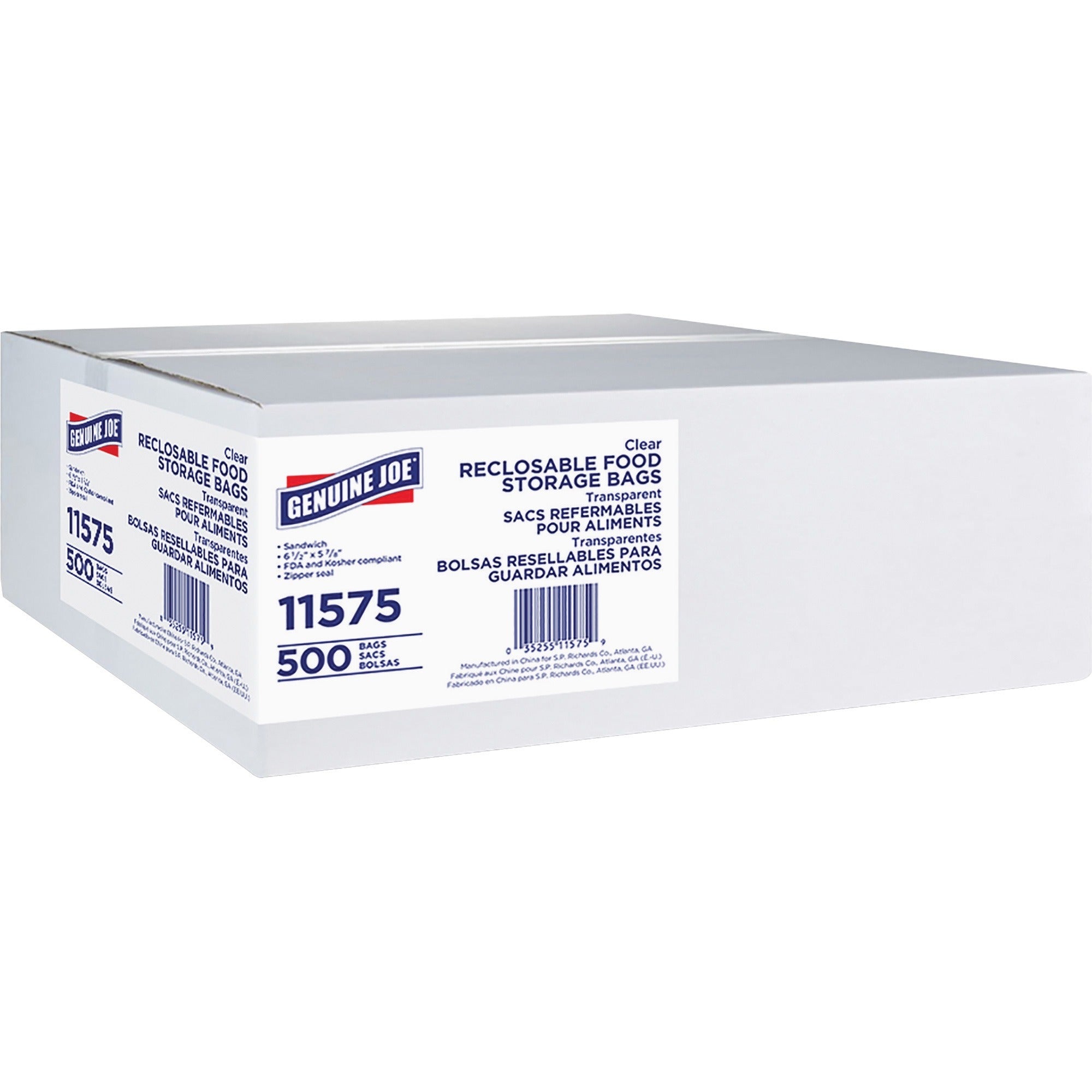 Genuine Joe Sandwich Size Food Storage Bags - 500/Box - 12/Carton