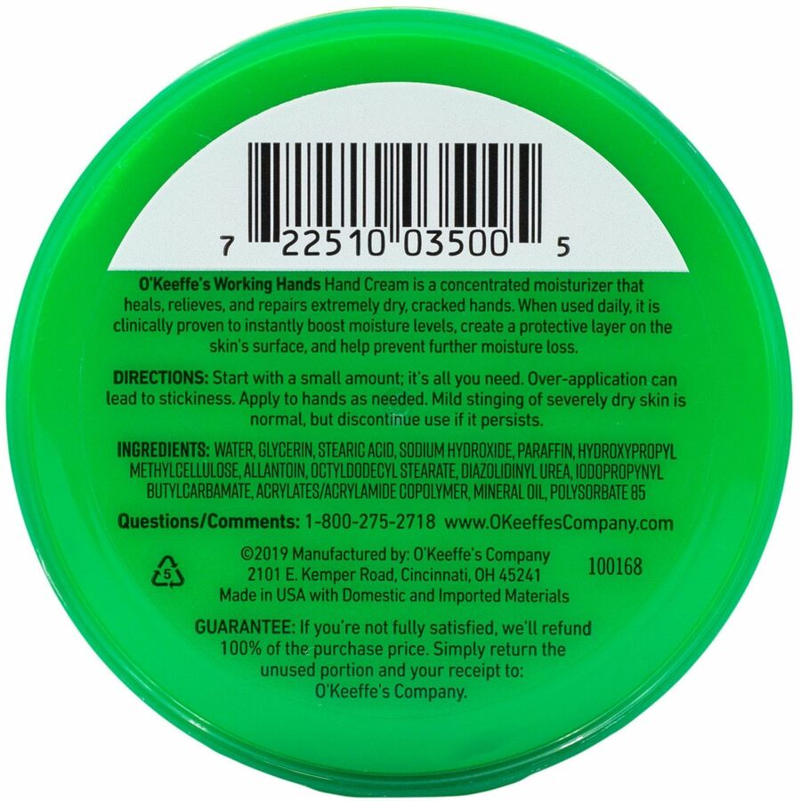 O'Keeffe's Working Hands Hand Cream - Cream - 3.40 fl oz - For Dry Skin - Applicable on Hand - Cracked/Scaly Skin - Moisturising - 1 Each