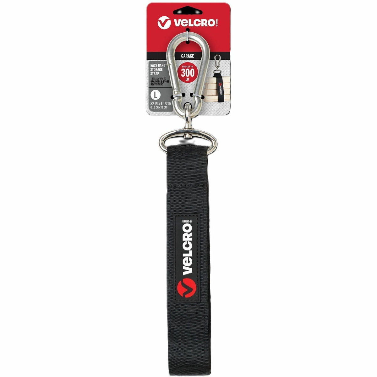VELCRO®  Heavy Duty Storage Strap - Large (L) - 15" Height x 3.5" Width x 1" Length - Black - 1 Each