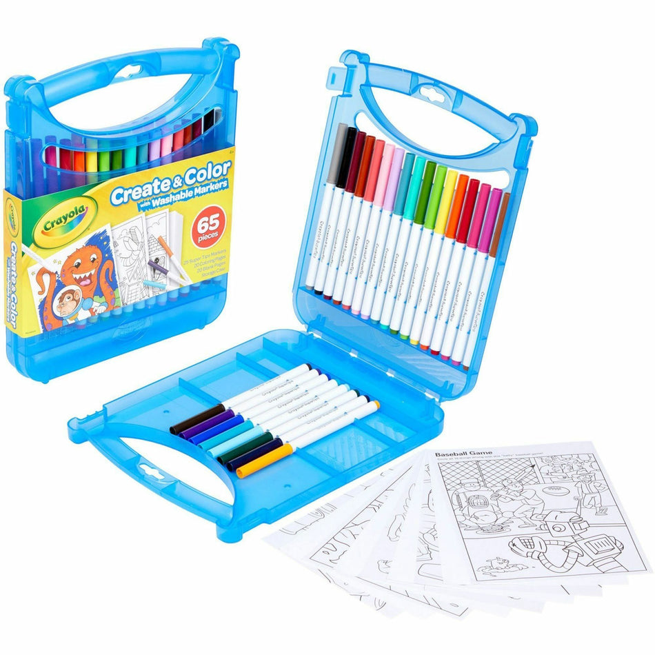 Crayola Super Tips Art Kit - Classroom, Home, Art - Recommended For 4 Year - 65 Piece(s) - 1.25" Height x 9.25" Width x 11.30" Length - Assorted - 1 Kit