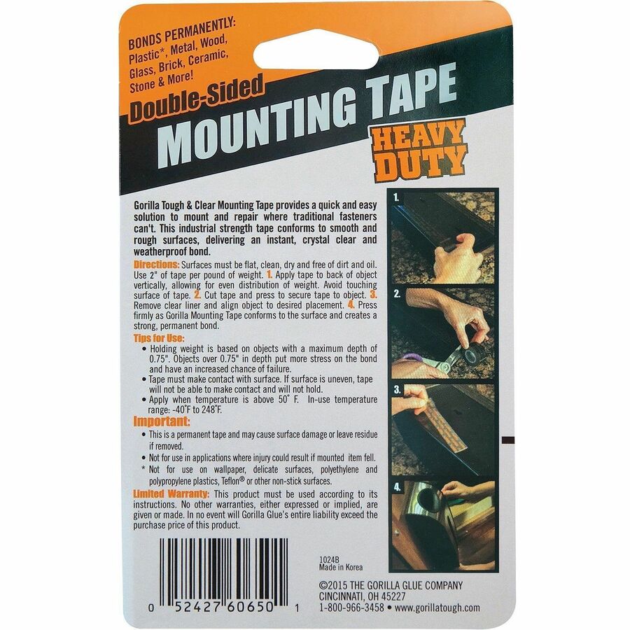 Gorilla Heavy Duty Mounting Tape - Rear