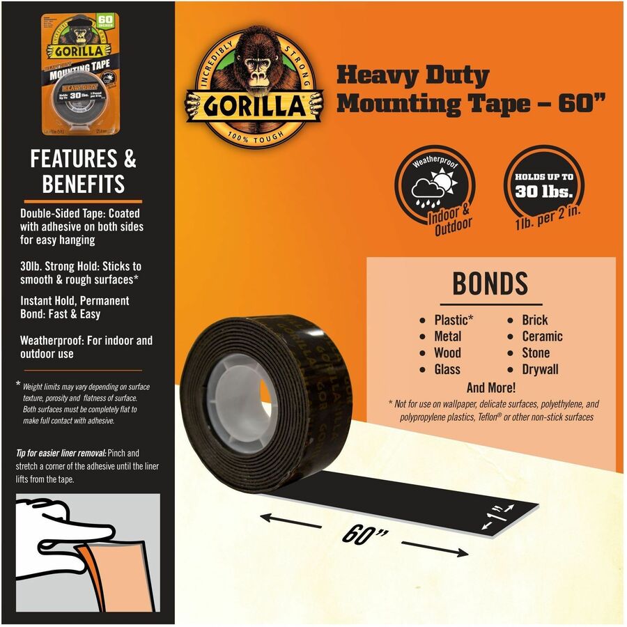 Gorilla Heavy Duty Mounting Tape - Alternate-Image3
