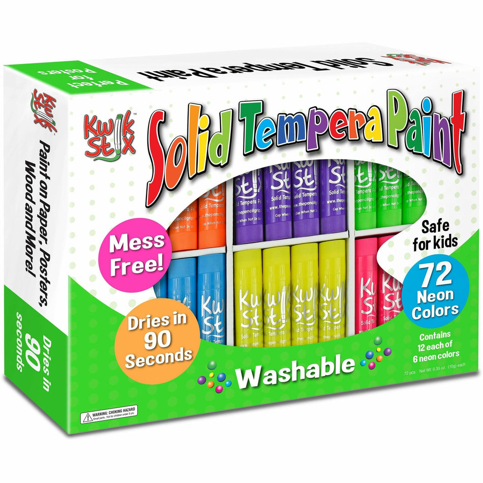 Kwik Stix Kwik Stix Neon Solid Tempera Paint - Assorted Neon - 72 / Box