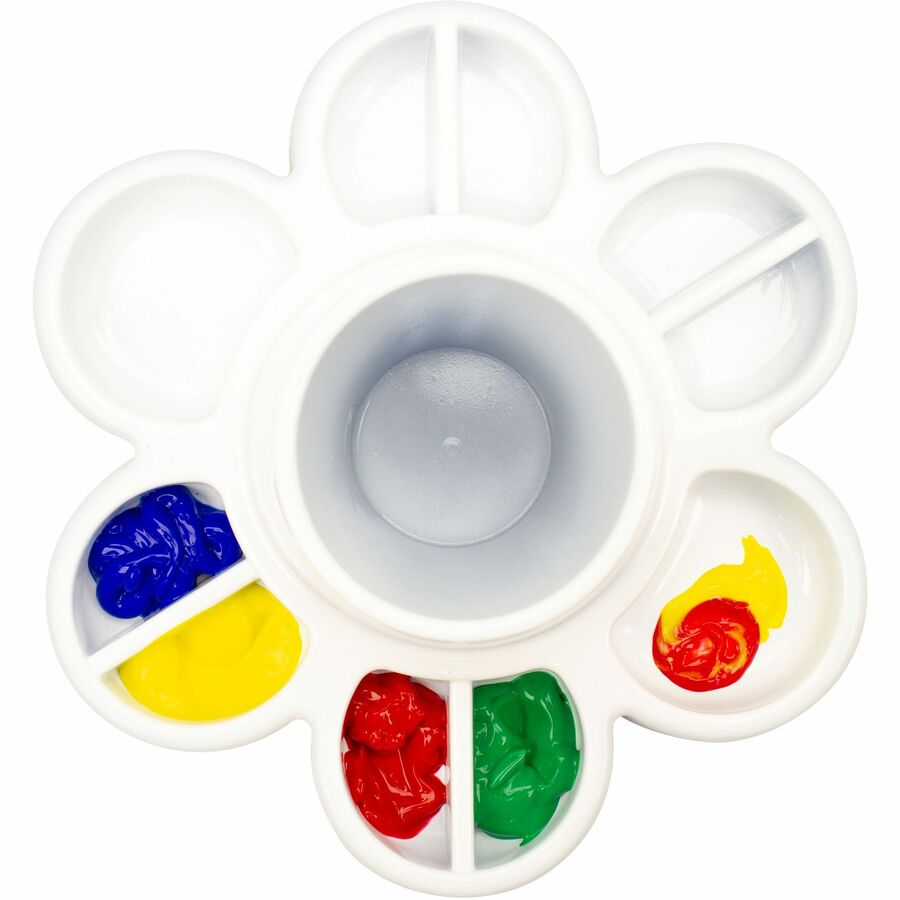 Storex Paint & Water Tray - Paint, Water, Art Project - 6" Height x 8.30" Width x 8.30" Length - White - Plastic - 6 / Carton