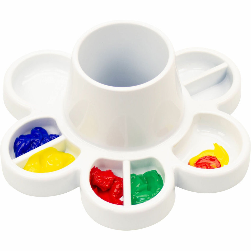Storex Paint & Water Tray - Paint, Water, Art Project - 6" Height x 8.30" Width x 8.30" Length - White - Plastic - 6 / Carton