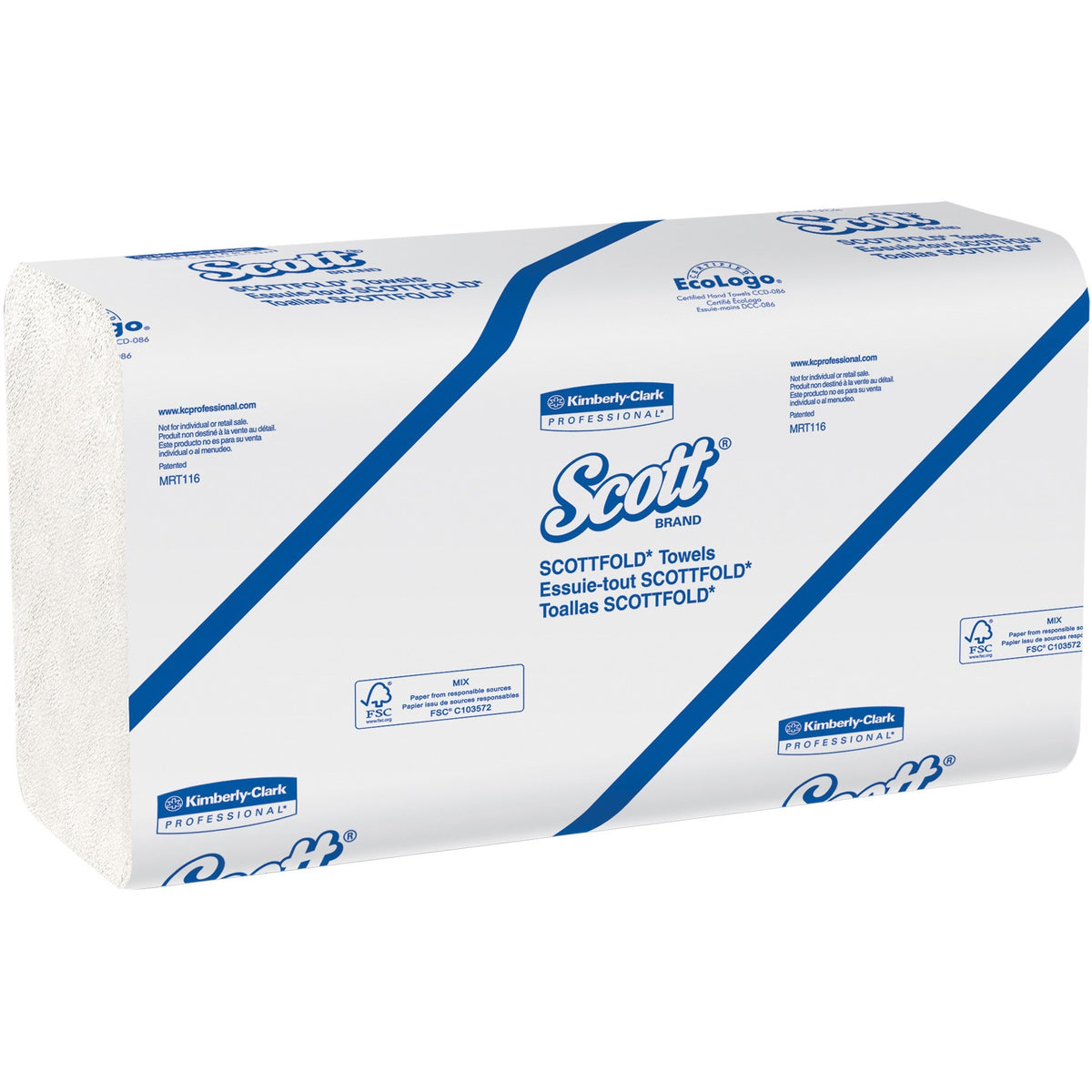 Scott® Essential Scottfold Multifold Paper Towels - 9.40" Width x 12.40" Length - White - 175/Pack - 25 / Carton