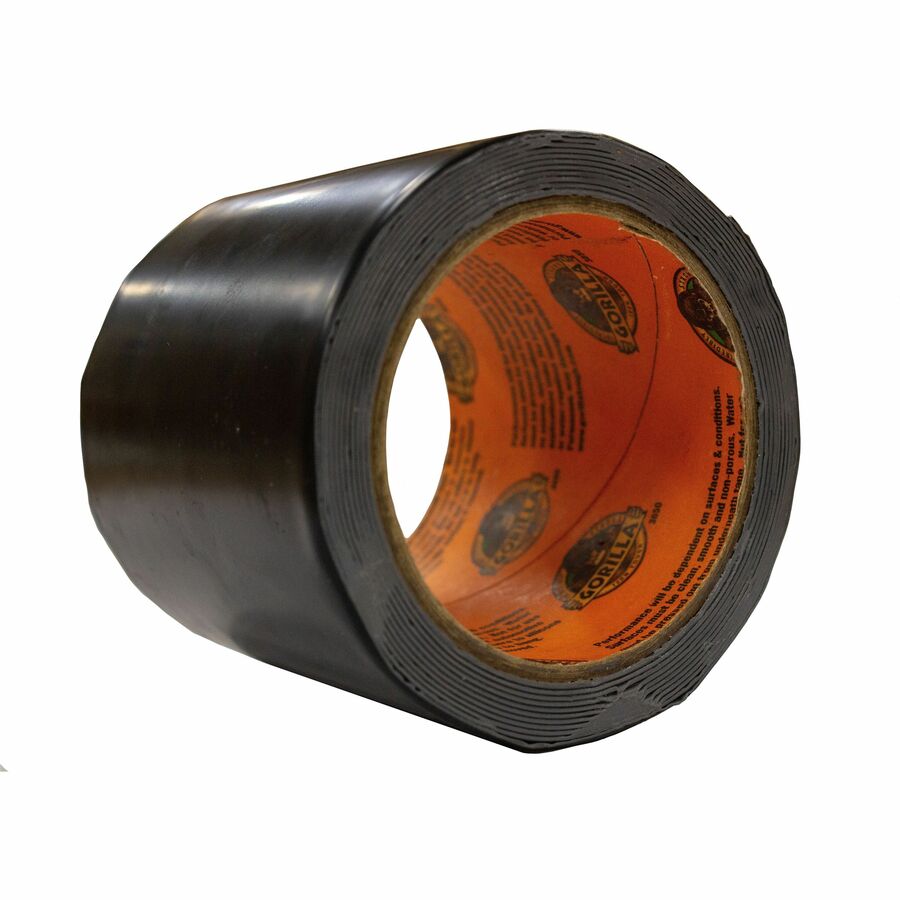 Gorilla Waterproof Patch & Seal Tape - 10 ft Length x 4" Width - Black - 1 Each