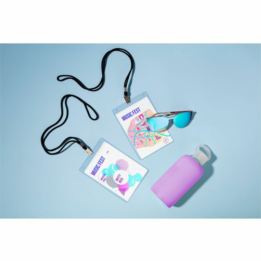 Avery® Vertical Name Badges with Tickets Kit for Laser and Inkjet Printers, 4-1/4" x 6" - PVC Plastic - White - 75 / Box