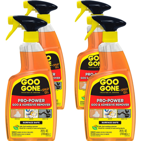 Goo Gone Spray Gel - 24 fl oz - For Tar, Glue, Caulk, Sealant, Tree Sap, Wet Paint, Asphalt, Ink, Marker Soot, Grease, Oil - Orange - Citrus Extract - 4 / Carton