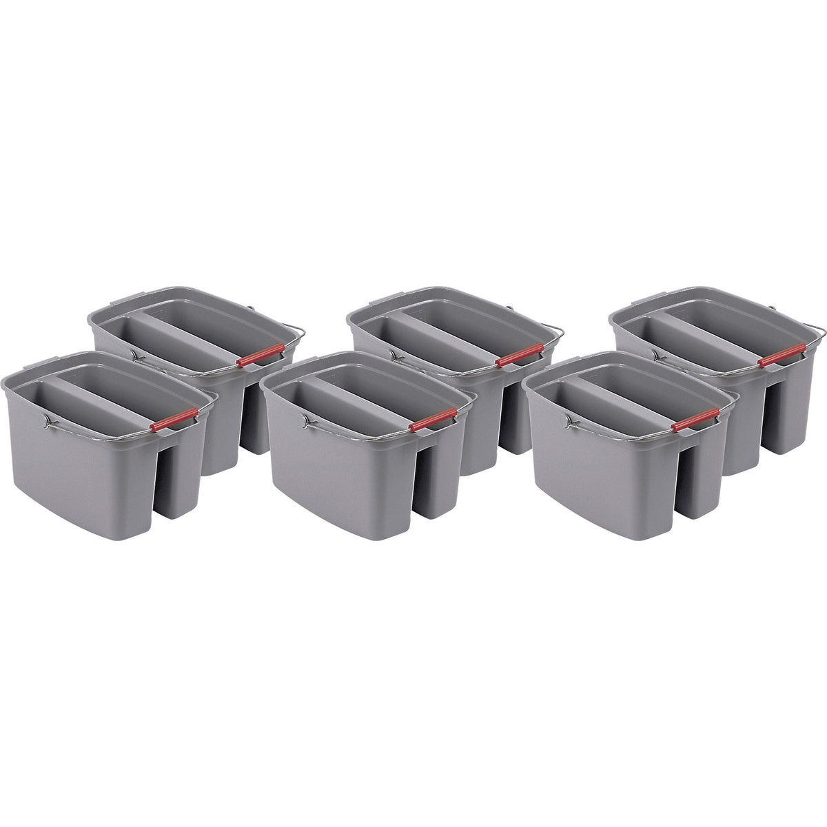 Rubbermaid Commercial 19 QT Double Pail - 4.75 gal - Handle - 10" x 14.5" - Plastic - Gray - 6 / Carton
