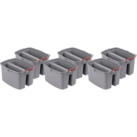 Rubbermaid Commercial 19 QT Double Pail - 4.75 gal - Handle - 10" x 14.5" - Plastic - Gray - 6 / Carton