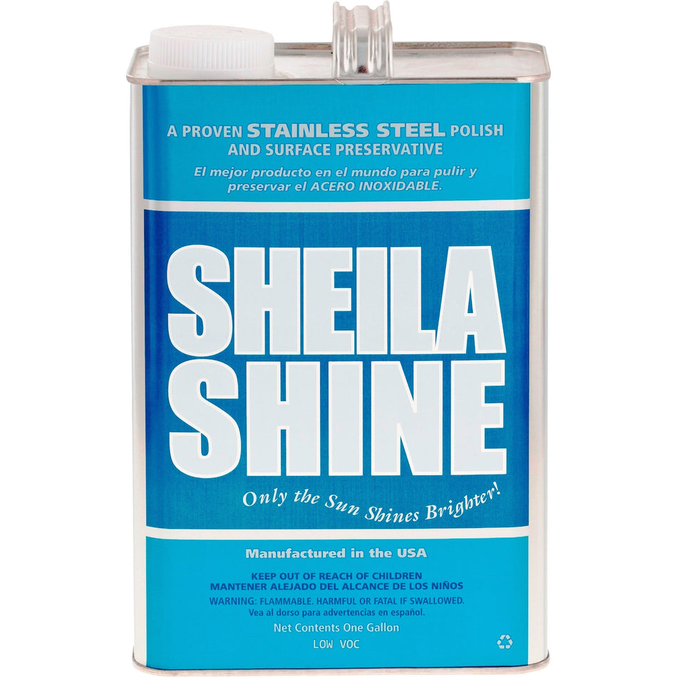 Sheila Shine Cleaner Polish - 128 fl oz (4 quart) - Fingerprint Resistant, Water Repellent - Blue, White - 4 / Carton