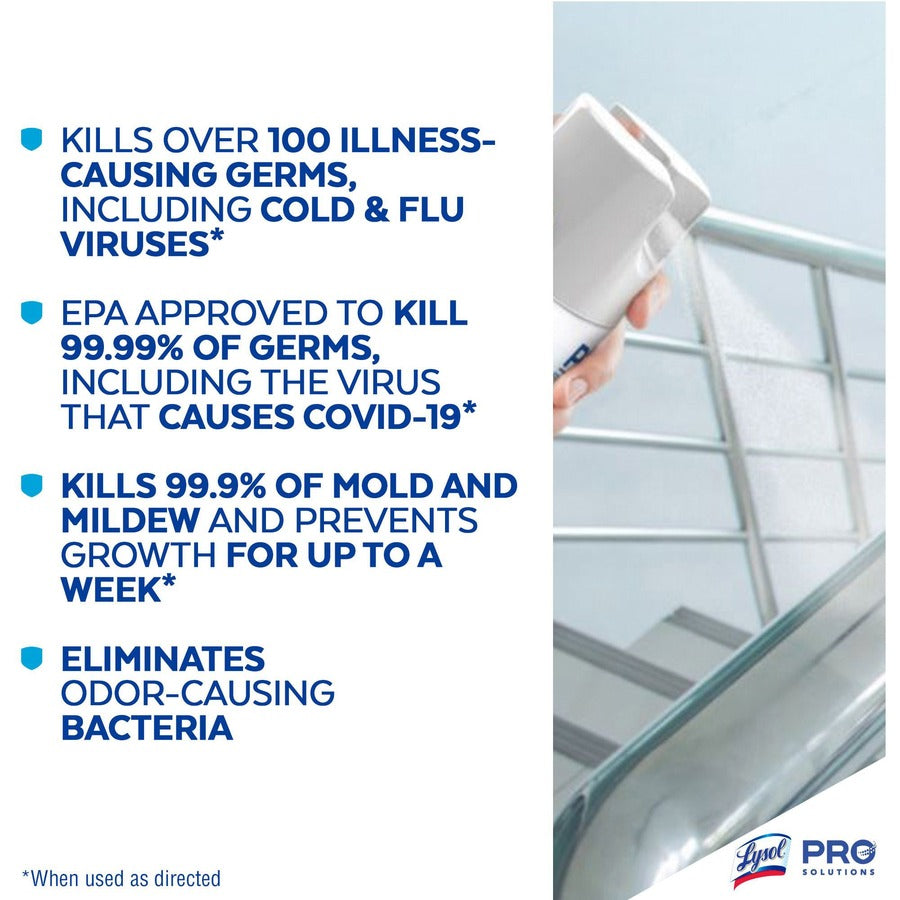 Lysol Crisp Linen Disinfectant Spray - Ready-To-Use - 19 oz (1.19 lb) to - Crisp Linen Scent - Clear - 2/Pack - 4 / Carton
