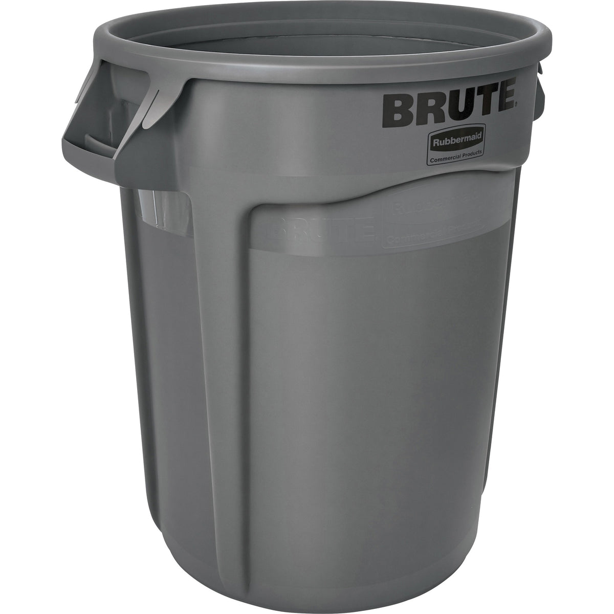 Rubbermaid Commercial Brute 32-Gallon Vented Containers - Heavy Duty Plastic Gray - 6/Carton - Waste & Lids