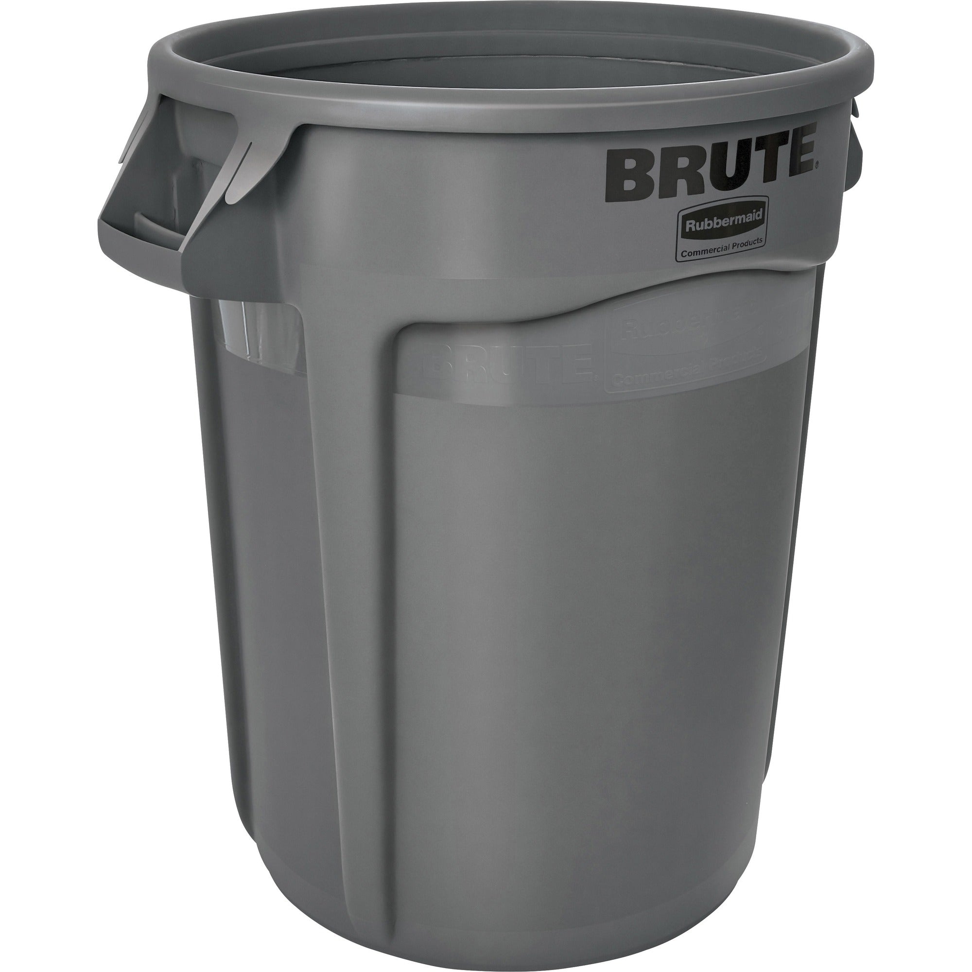 Rubbermaid Commercial Brute 32-Gallon Vented Containers - Heavy Duty Plastic Gray - 6/Carton - Waste & Lids