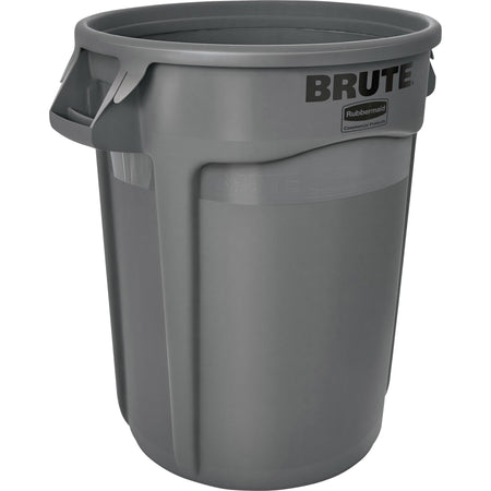 Rubbermaid Commercial Brute 32-Gallon Vented Containers - Heavy Duty Plastic Gray - 6/Carton - Waste & Lids