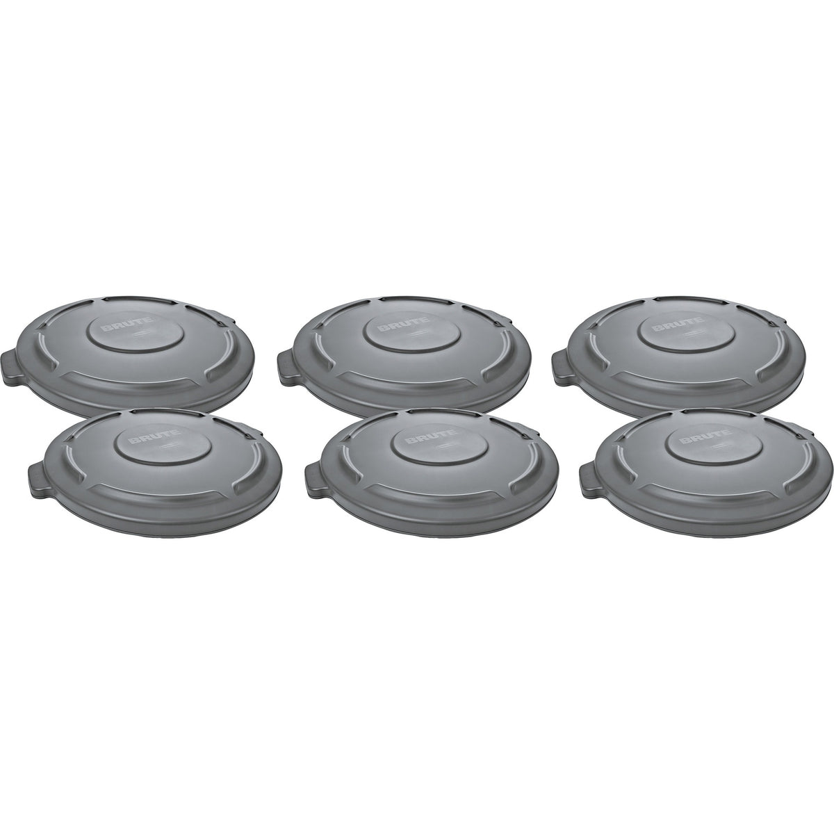Rubbermaid Commercial Brute 20-Gallon Container Lid - Gray Plastic - 6/Carton - Waste Containers & Lids