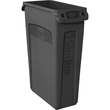 Rubbermaid Commercial Slim Jim 23-Gallon Waste Containers - Durable Rectangular Design - & Lids