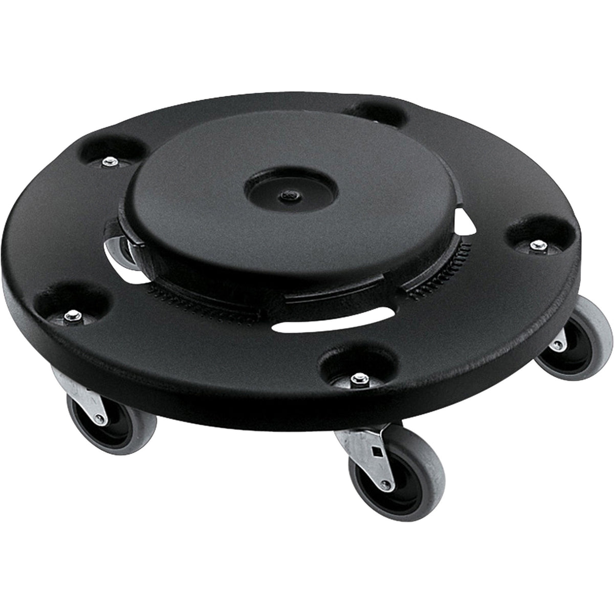 Rubbermaid Commercial Brute Easy Twist Round Dollies - 350 lb Capacity - 5 Casters - Structural Foam - 18.30" Width x 6.60" Height - Black - 2 / Carton