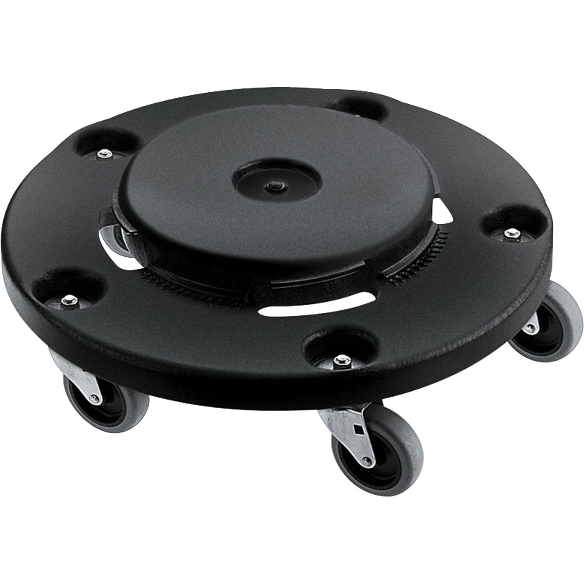 Rubbermaid Commercial Brute Easy Twist Round Dollies - 350 lb Capacity - 5 Casters - Structural Foam - 18.30" Width x 6.60" Height - Black - 2 / Carton