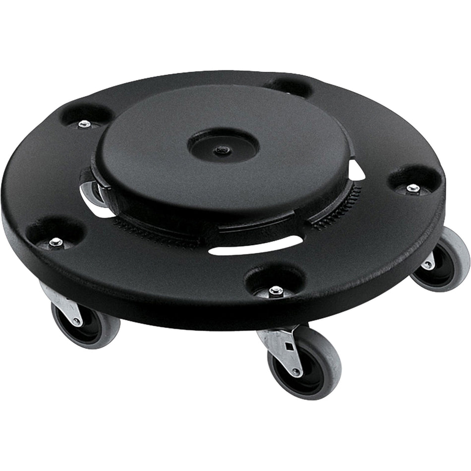 Rubbermaid Commercial Brute Easy Twist Round Dollies - 350 lb Capacity - 5 Casters - Structural Foam - 18.30" Width x 6.60" Height - Black - 2 / Carton