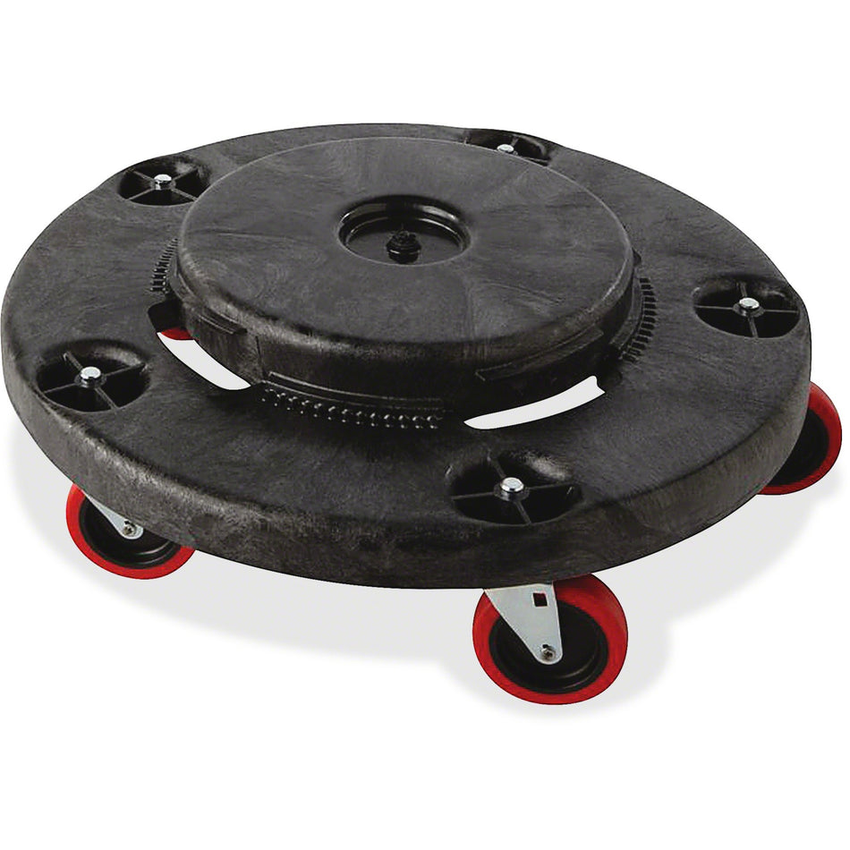 Rubbermaid Commercial Brute Quiet Dolly - 350 lb Capacity - Plastic - 6.60" Height - Black - 2 / Carton