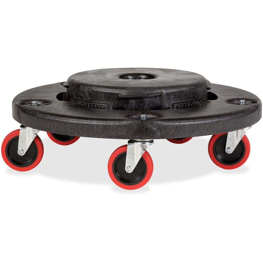 Rubbermaid Commercial Brute Quiet Dolly - 350 lb Capacity - Plastic - 6.60’’ Height - Black - 2 / Carton - Hand Trucks